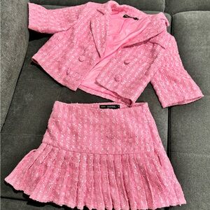 Finesse Pink Mini Skater Skirt Set